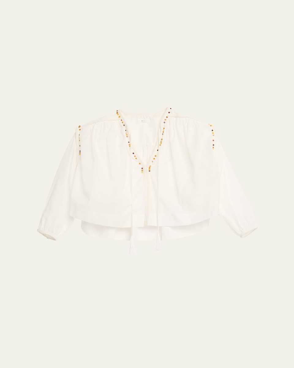 Jodie Beaded Long-Sleeve Top